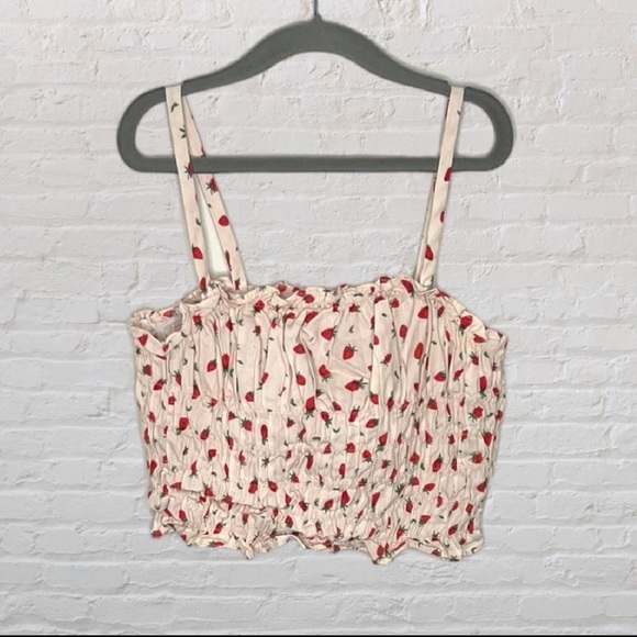 Zara Other - Zara Ruched Strawberry Crop Top